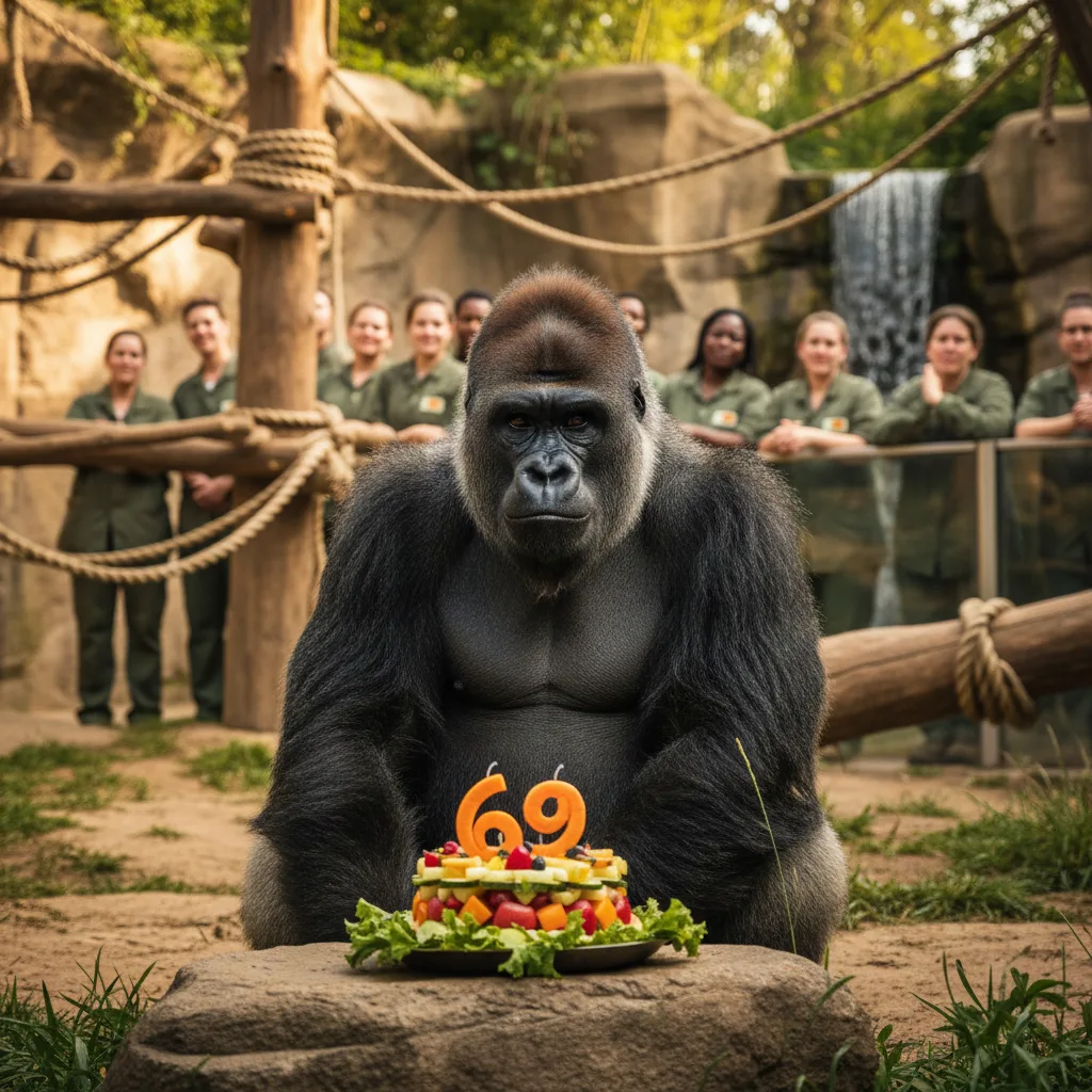 Fatou compie 69 anni: come lo zoo ha trasformato la vita di un gorilla in via d’estinzione