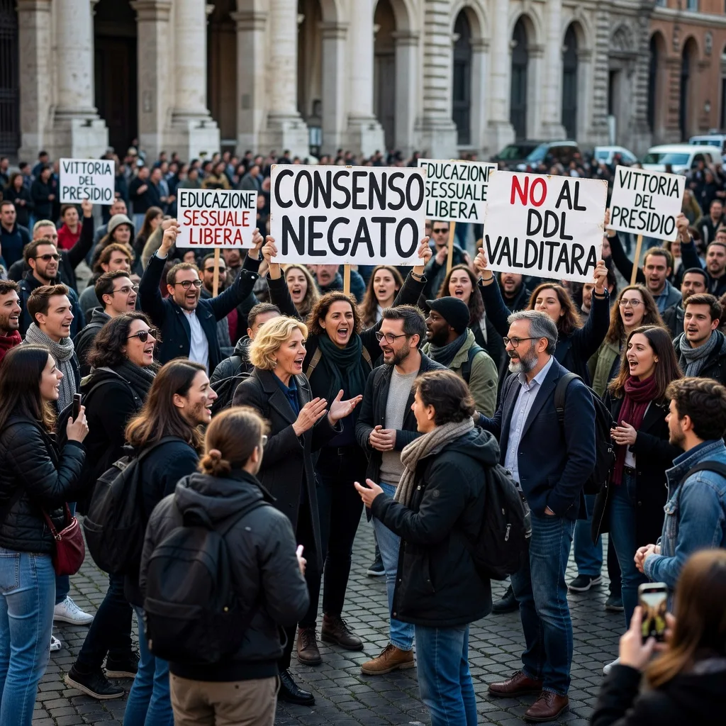 Rinvio del ddl Valditara: la vittoria del presidio ‘Consenso negato’