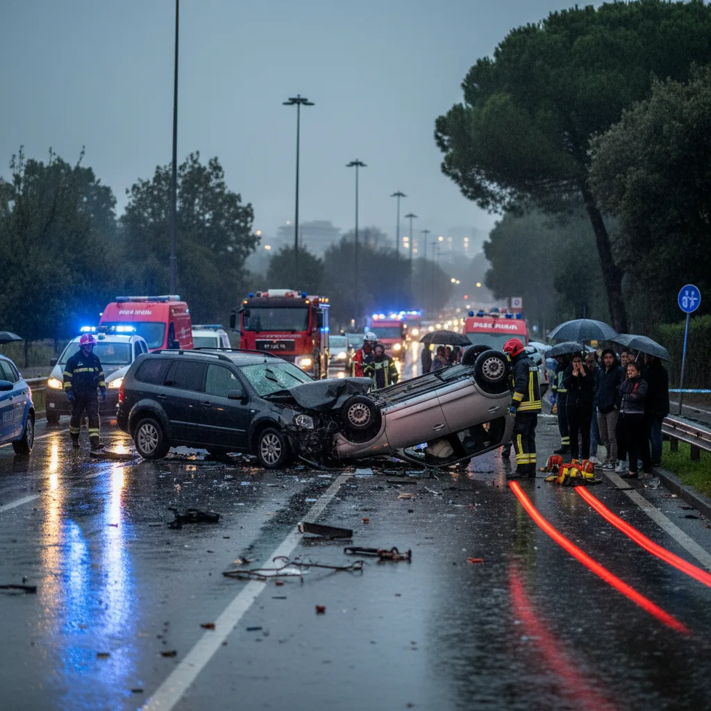 Tragedia sulla Tuscolana: mamma e ragazzo morti nello scontro frontale, figlie in pericolo