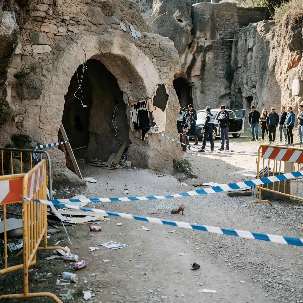Sequestrata una cava di tufo romana trasformata in discoteca abusiva